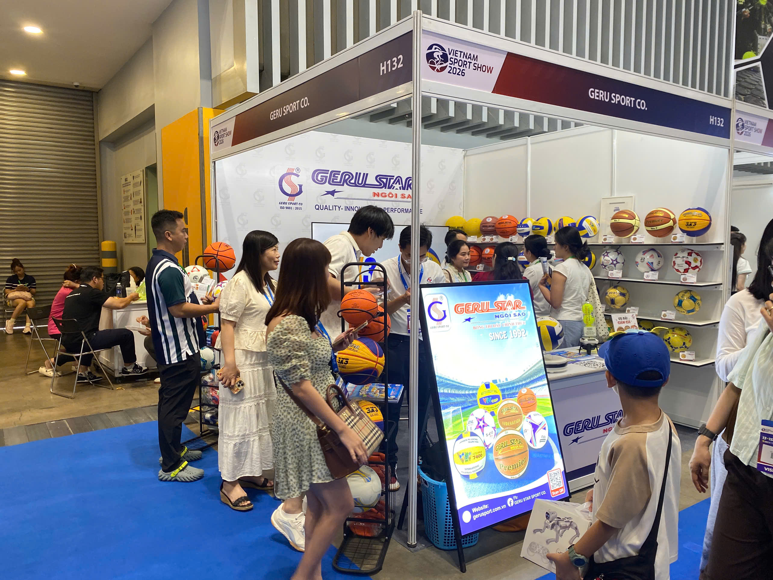 Chương trình ưu đãi giảm giá bóng Premier và bóng 3x3 tại Geru Sport Vietnam Sport Show 2026.